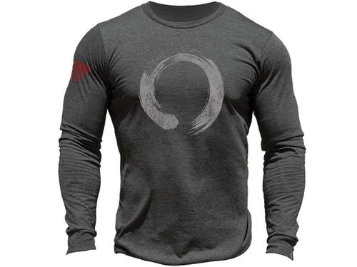 MUSA "Enso Circle" Long Sleeve Shirt (Color: Dark Gray Heather / X-Large)