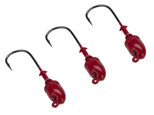 Mustad Bullet Head 1/2 OZ 1X Strong 2XL - Pack of 3 (Color: Red UV with Red Eyes / Size 4/0)
