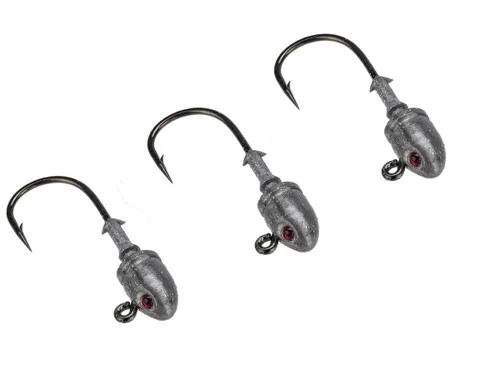 Mustad Bullet Head 1/2 OZ 2X Strong - Pack of 3 (Color: Plain UV with Red Eyes / Size 4 /0)