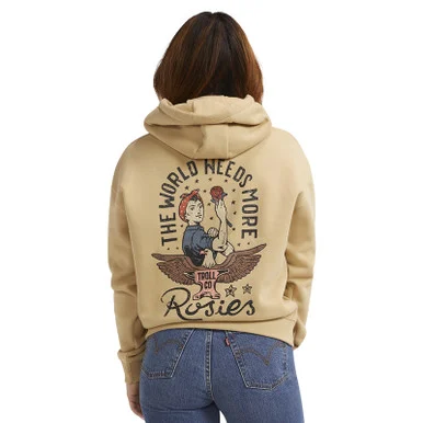 Troll Co. Ladies Tan The World Needs More Rosies Long Sleeve Pullover Rosie Hoodie