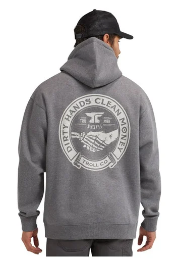 Troll Co. Men's Charcoal DHCM Haggler Long Sleeve Pullover Hoodie